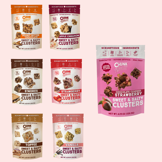 6 Flavor Best Selling Sampler Pack + LIMITED-EDITION Chocolate Covered Strawberry